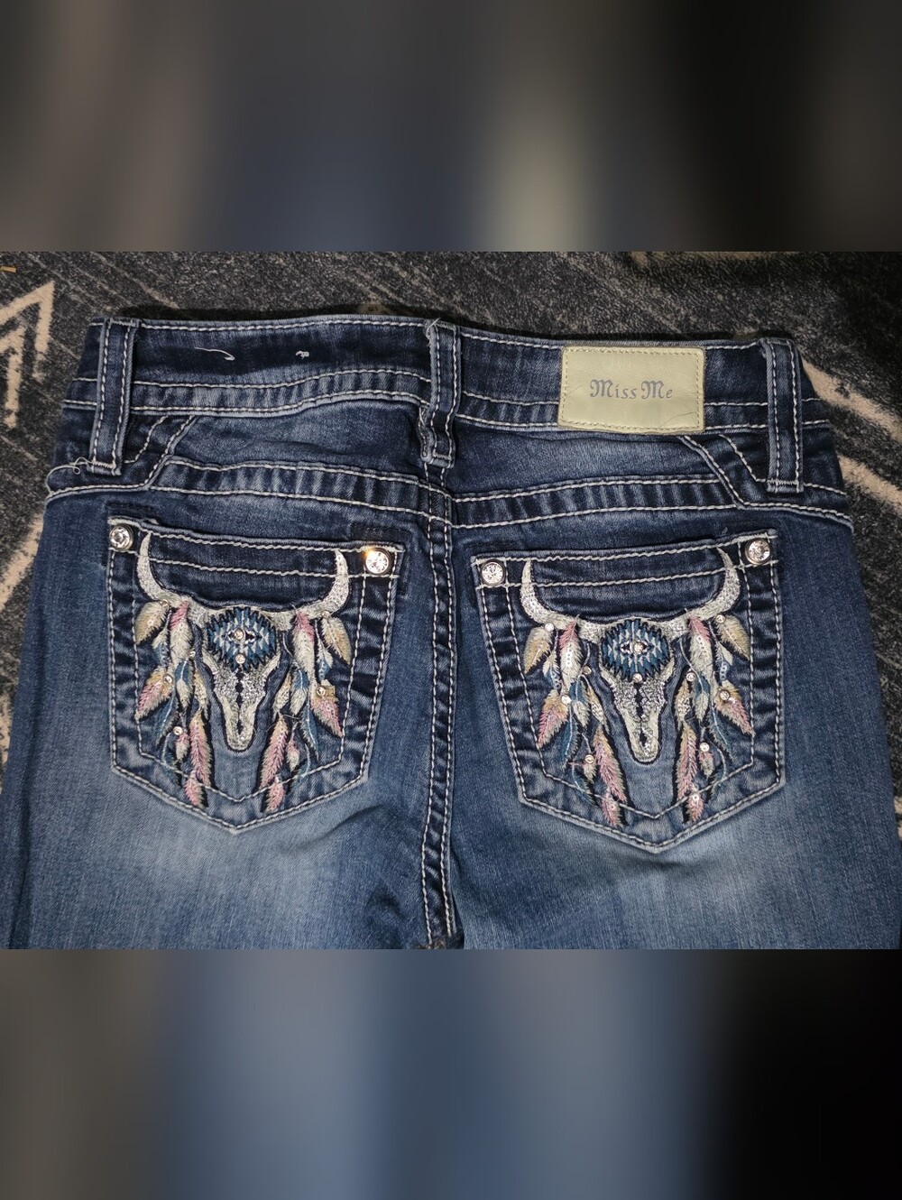 Miss Me Jeans Size 26 X 34 Bull Skull
